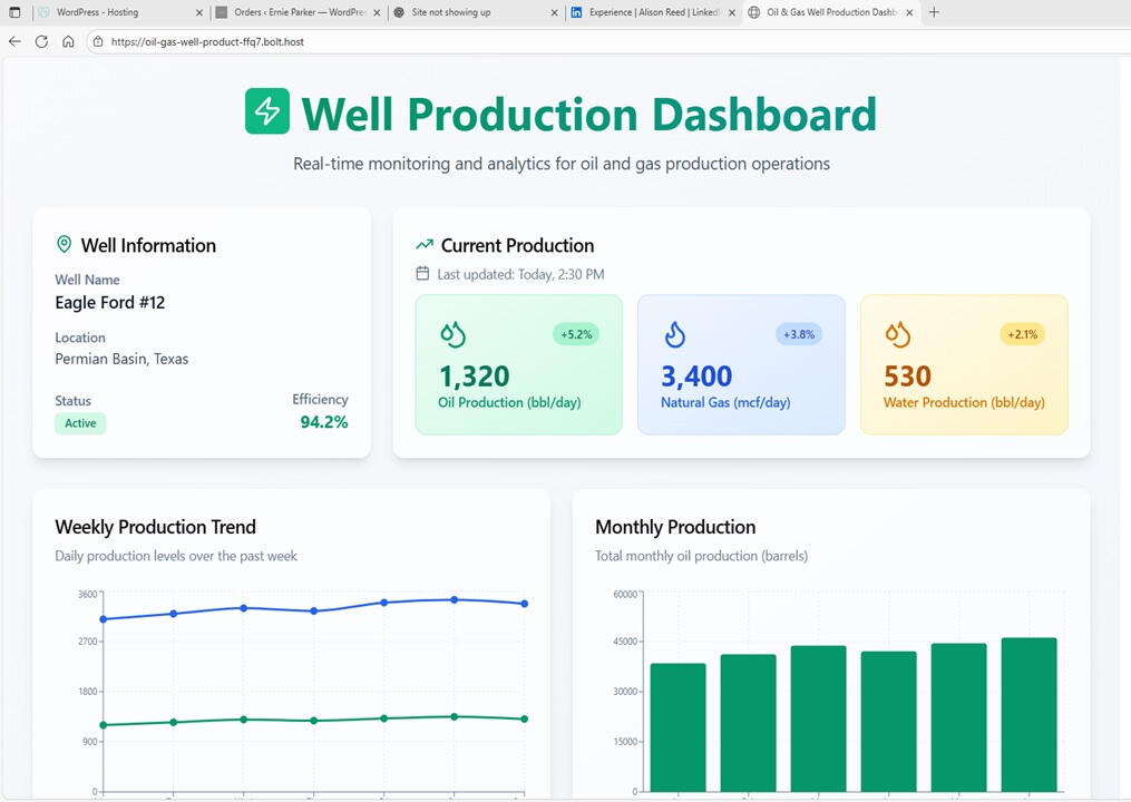 Oil Well SaaS Website Oil Well SaaS Website