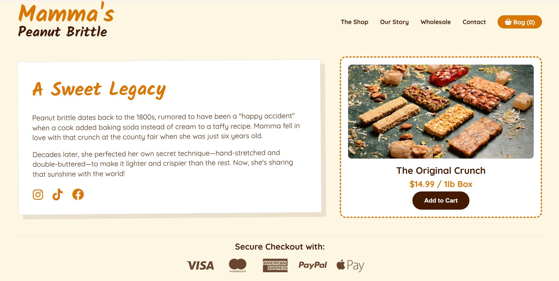 Mamma's Peanut Brittle Website Mamma's Peanut Brittle Website